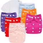 AnAnBaby Reusable Cloth Diapers for Babys, One Size Adjustable Washable Pocket Nappy Covers 6 Pack with 9pcs Microfiber Inserts for Toddler Boys & Girls